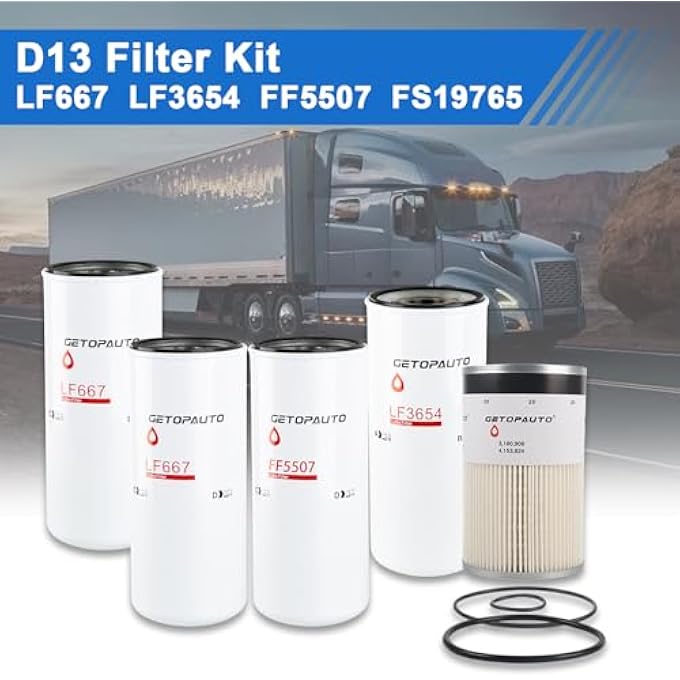 GETOPAUTO OIL CHANGE KIT LF667*2, LF3654, FS19765, FF5507 - Image 2